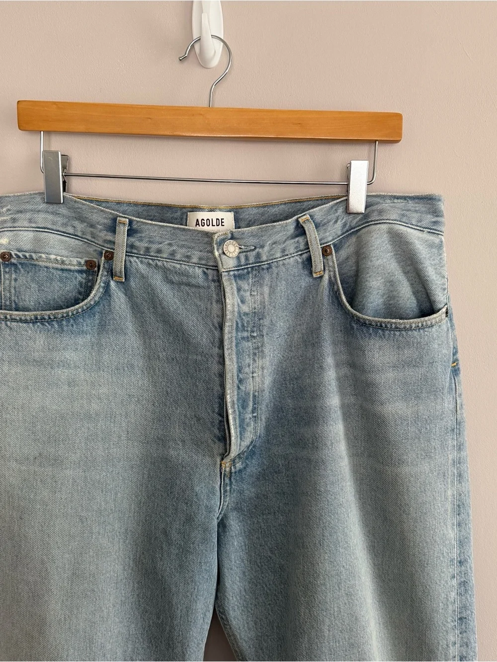 Agolde Jeans 90's Organic Cotton Jeans Size 32 Button Fly Distressed